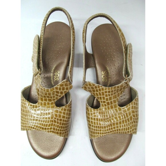 SAS Suntimer  Tri-Pad Comfort  T-Strap Brown Croc Print Sandals US 9 - Picture 5 of 7